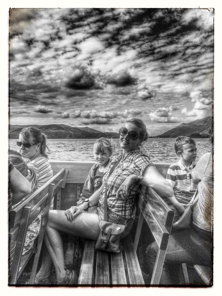 Vic Reeves, wife Nancy Sorrell and children motorhome around the Lakes